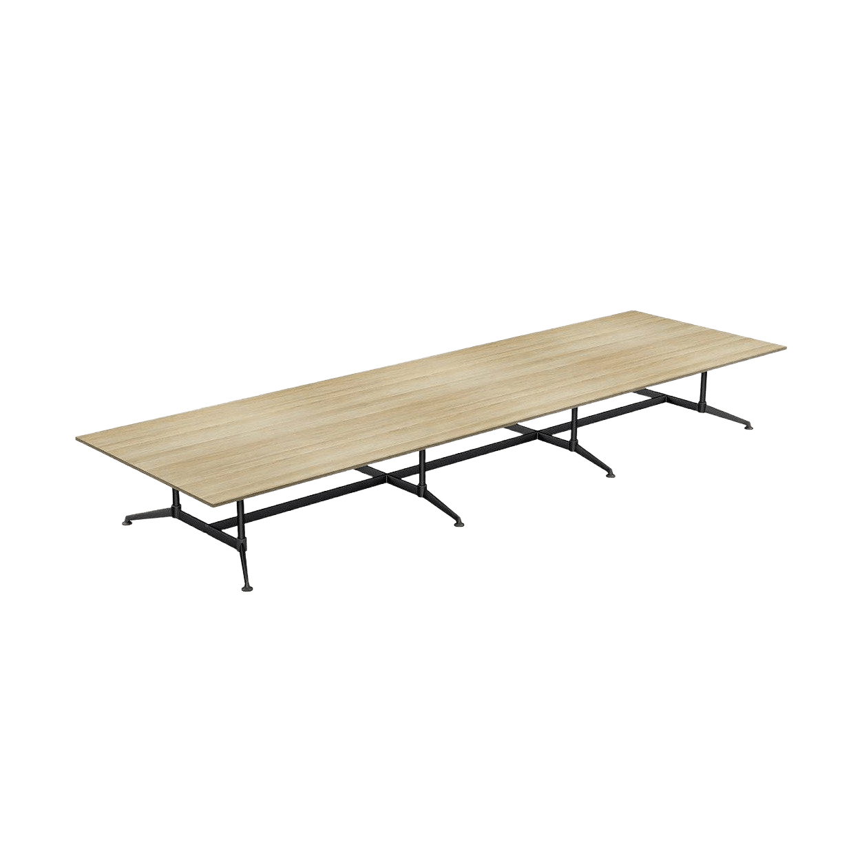 Modulus Boardroom Table with All Black Twin Post Legs Meeting & Boardroom Tables