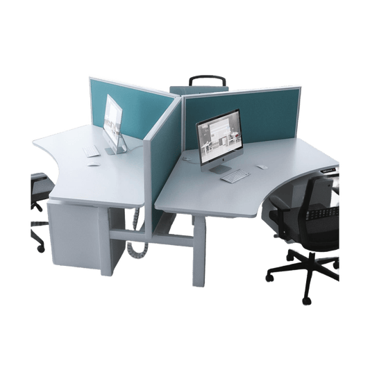 Agile Motion+ Electric Height Adjustable 3 Person Workstation Multi-Person Desks