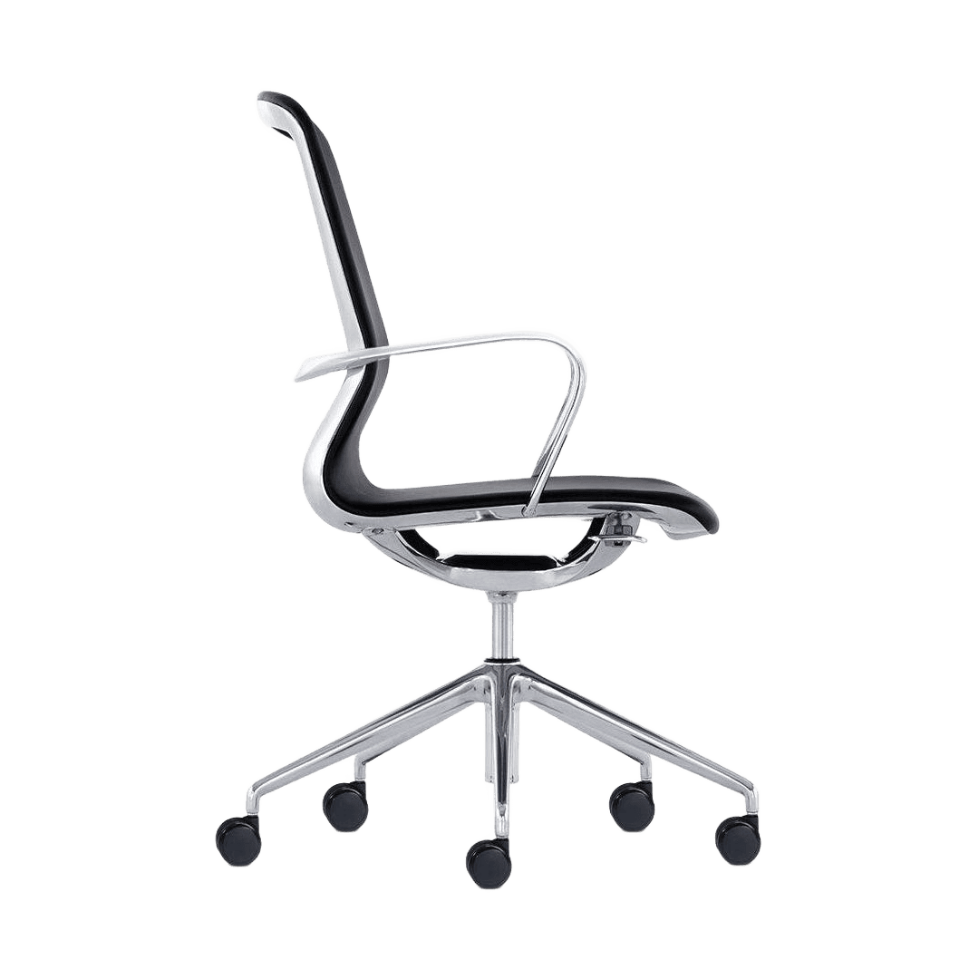 Meta Executive Meeting Chair in Black Leather Executive & Boardroom Chairs