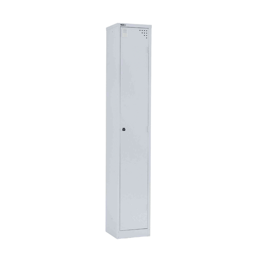 Go Single Door Steel Locker in Silver Grey Lockers & Secure Storage