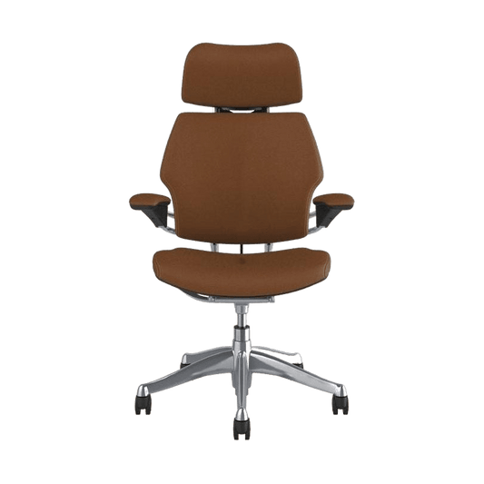 Humanscale Freedom Task Chair with Headrest in Tan Leather Task & Operator Chairs