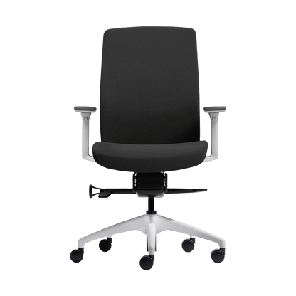 Aveya White Upholstered Ergonomic Office Chair Task & Operator Chairs