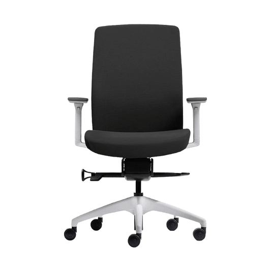 Aveya White Upholstered Ergonomic Office Chair Task & Operator Chairs