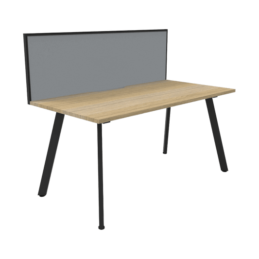 Eternity Single Straight Desk with Screen Natural Oak Worktop Single Desks