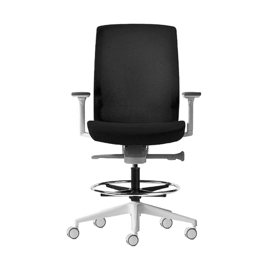 Aveya White Ergonomic Drafting Chair Stools & High Seating