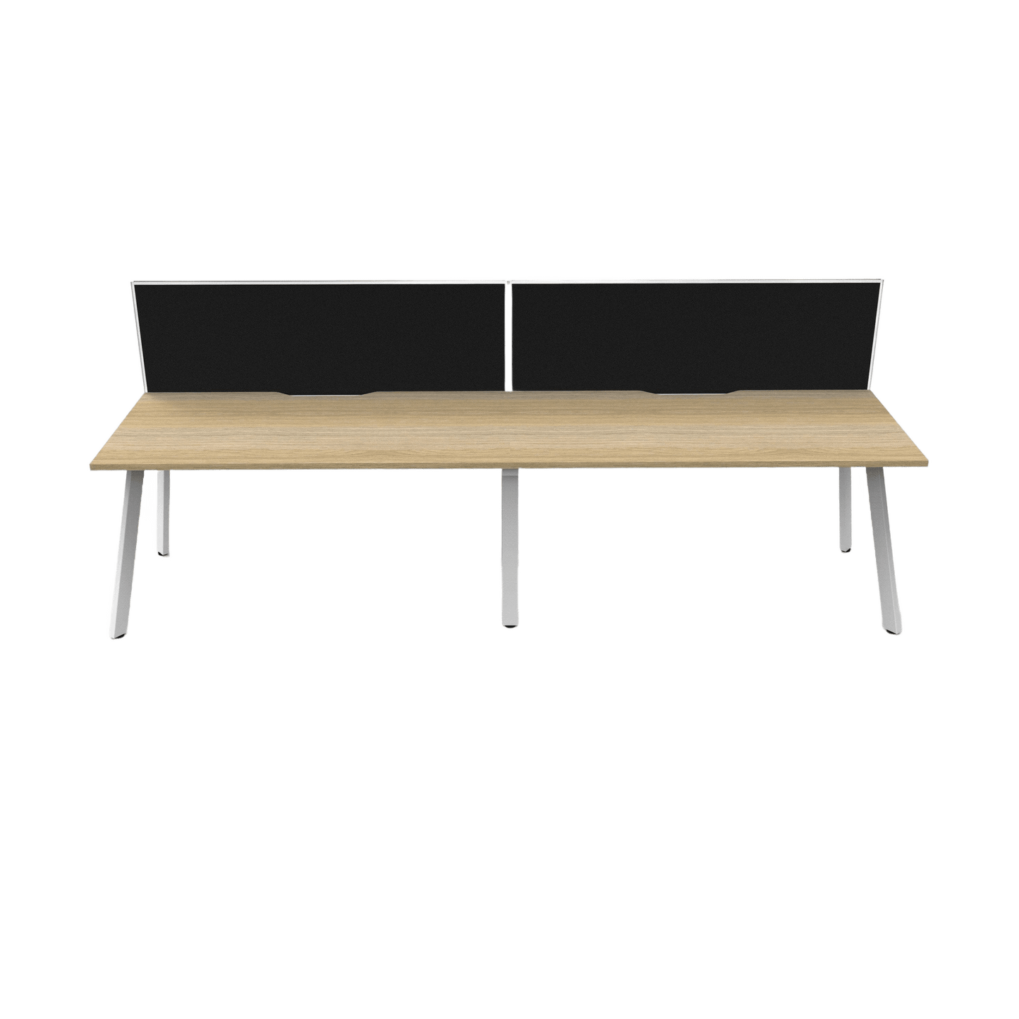 Eternity 2 Person Single Sided Workstation with Screen in Natural Oak Multi-Person Desks