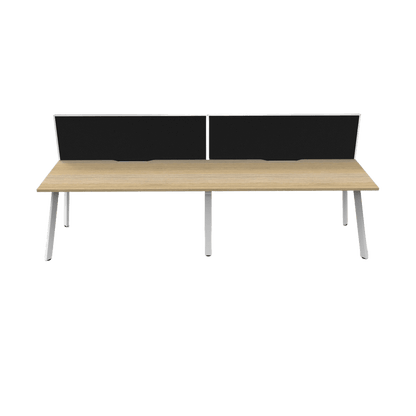 Eternity 2 Person Single Sided Workstation with Screen in Natural Oak Multi-Person Desks