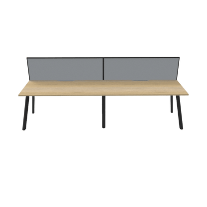 Eternity 2 Person Single Sided Workstation with Screen in Natural Oak Multi-Person Desks