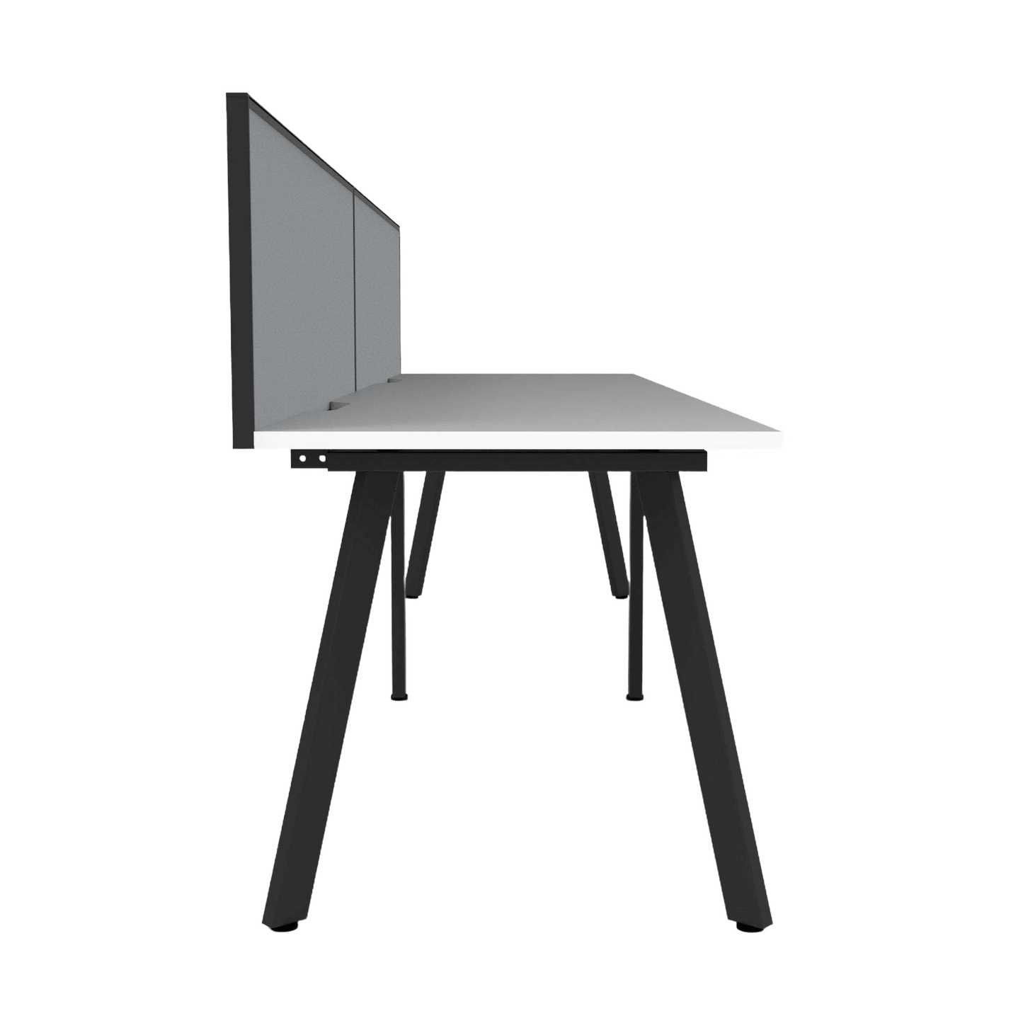 Eternity 2 Person Single Sided Workstation with Screen in White Multi-Person Desks