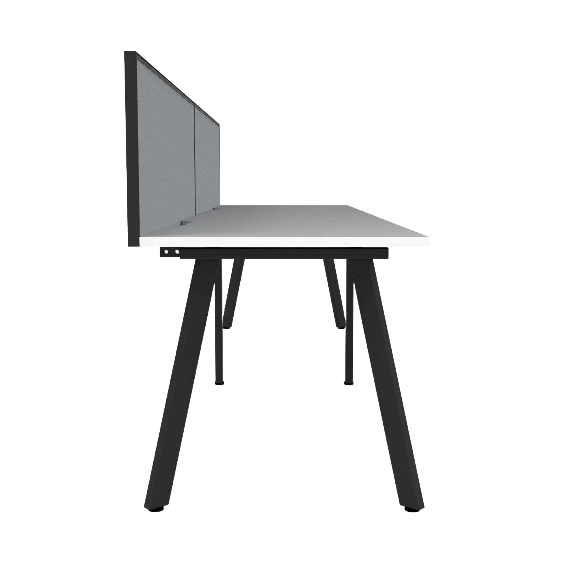 Eternity 2 Person Single Sided Workstation with Screen in White Multi-Person Desks