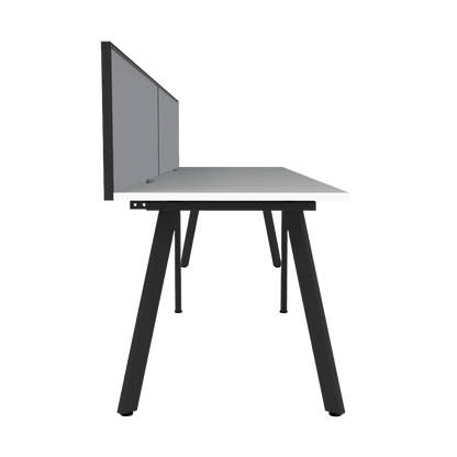 Eternity 2 Person Single Sided Workstation with Screen in White Multi-Person Desks
