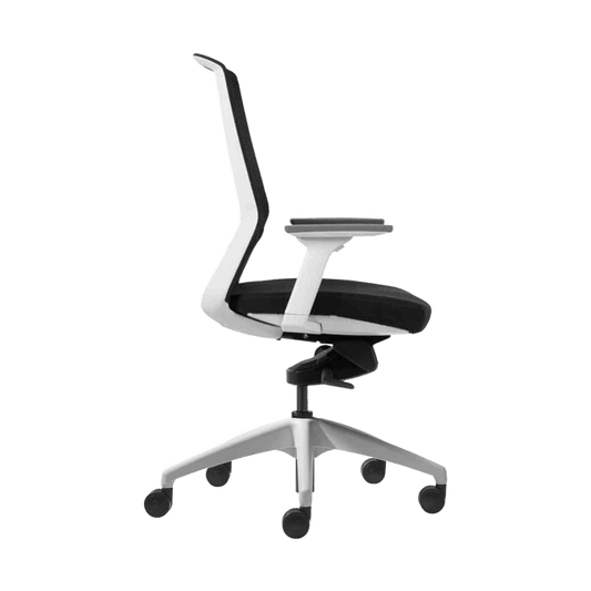 Aveya White Office Chair with Boost Adjustable Lumbar Support Task & Operator Chairs