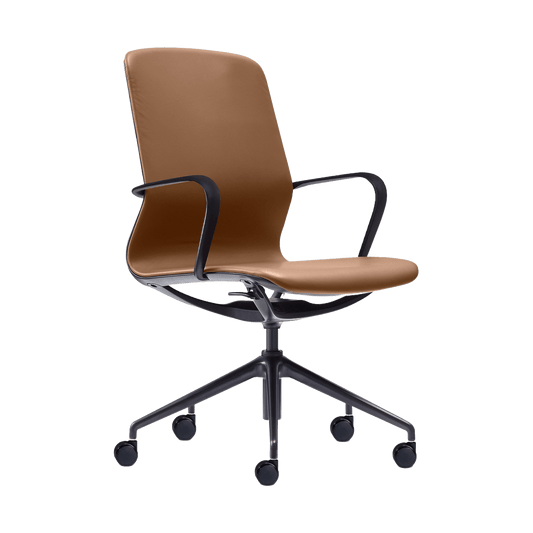 Meta Executive Meeting Chair in Tan Leather Executive & Boardroom Chairs