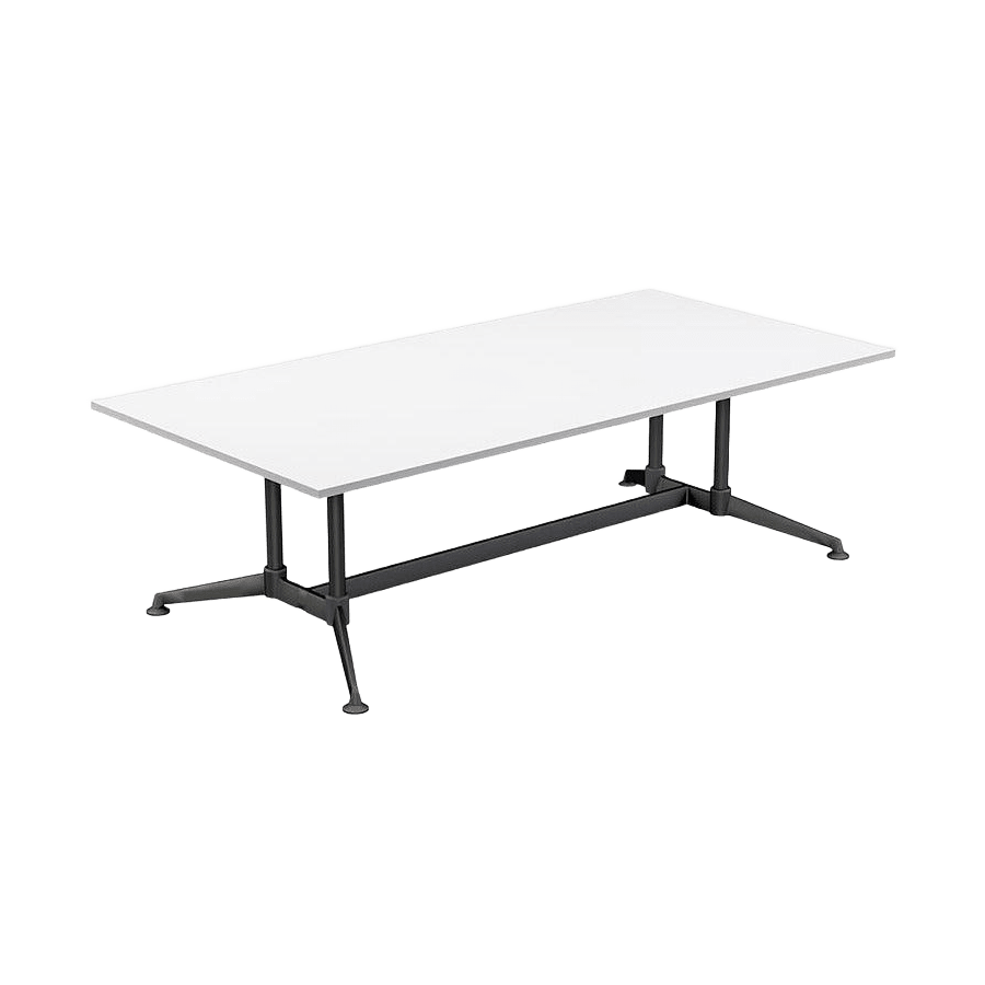 Modulus Boardroom Table with All Black Twin Post Legs Meeting & Boardroom Tables