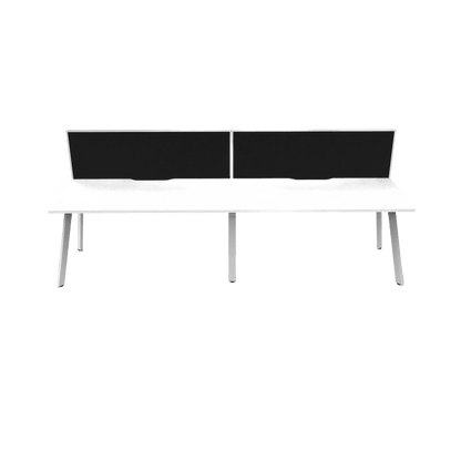 Eternity 2 Person Single Sided Workstation with Screen in White Multi-Person Desks