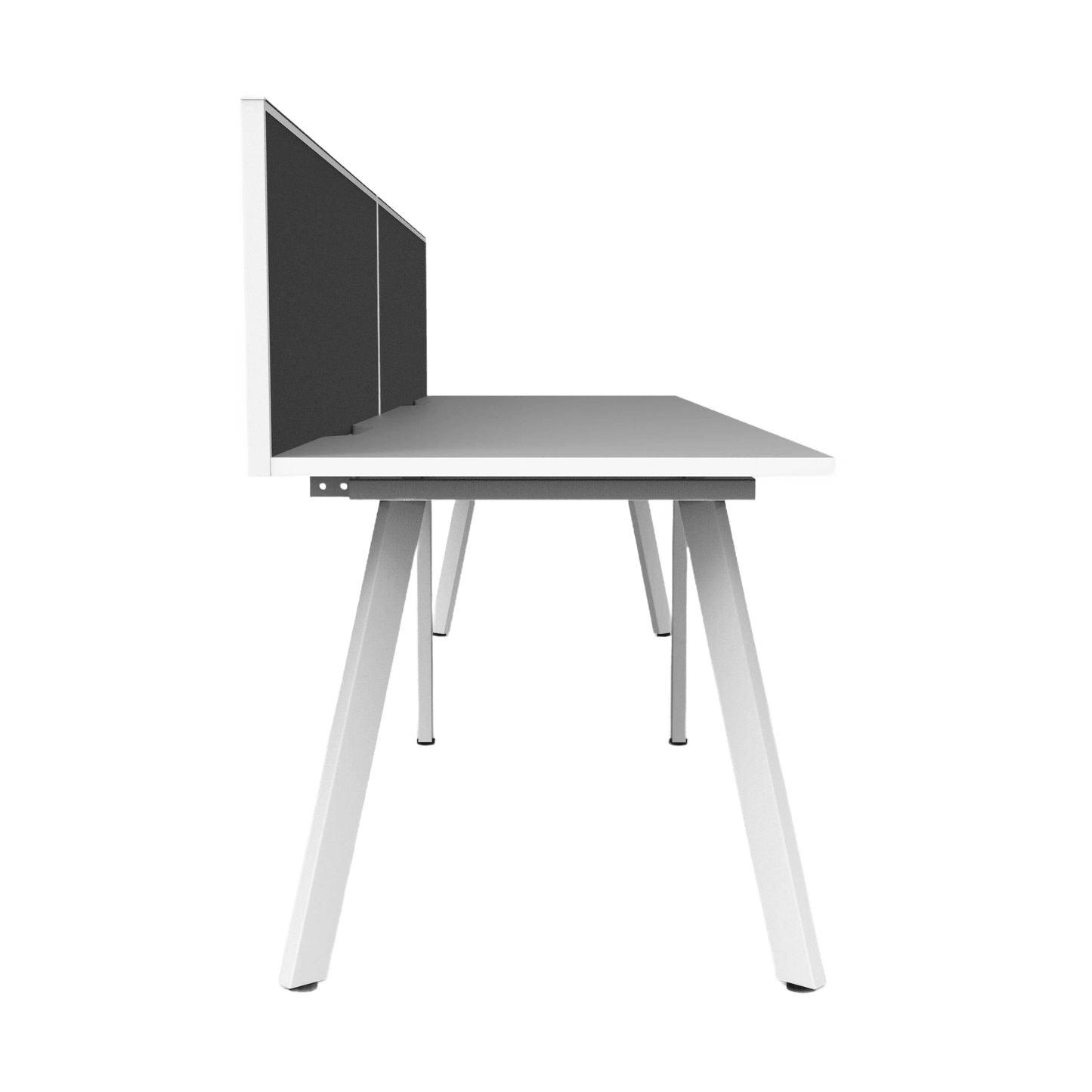 Eternity 2 Person Single Sided Workstation with Screen in White Multi-Person Desks