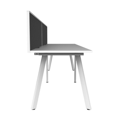 Eternity 2 Person Single Sided Workstation with Screen in White Multi-Person Desks