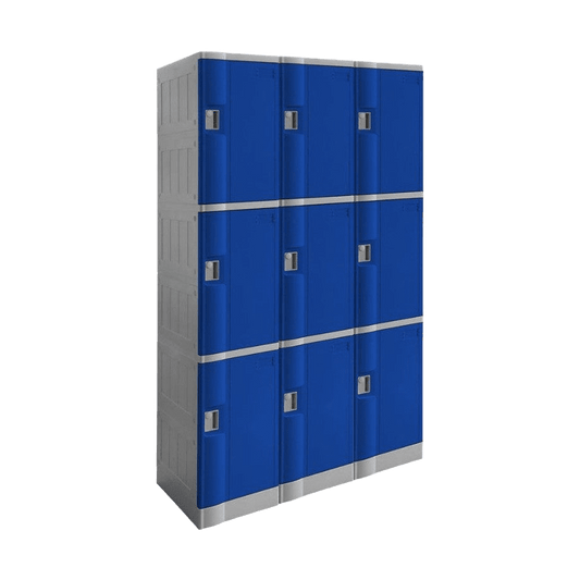 Steelco 3 Door ABS Plastic Locker Triple Bank Lockers & Secure Storage