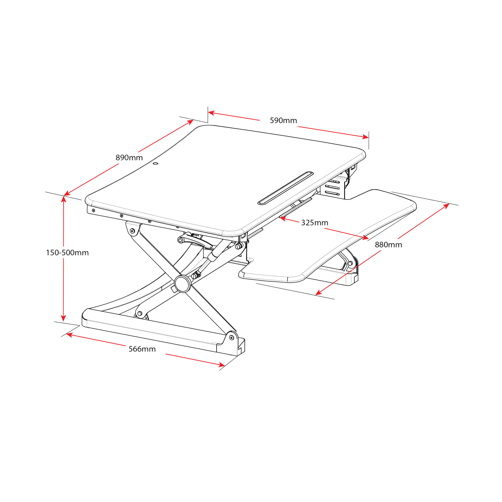 Manual Desk Riser Monitor & Desk Accessories