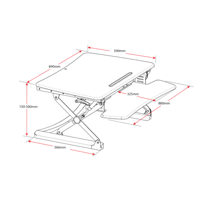 Manual Desk Riser Monitor & Desk Accessories