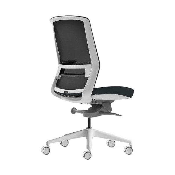 Aveya White Office Chair with Boost Adjustable Lumbar Support Task & Operator Chairs