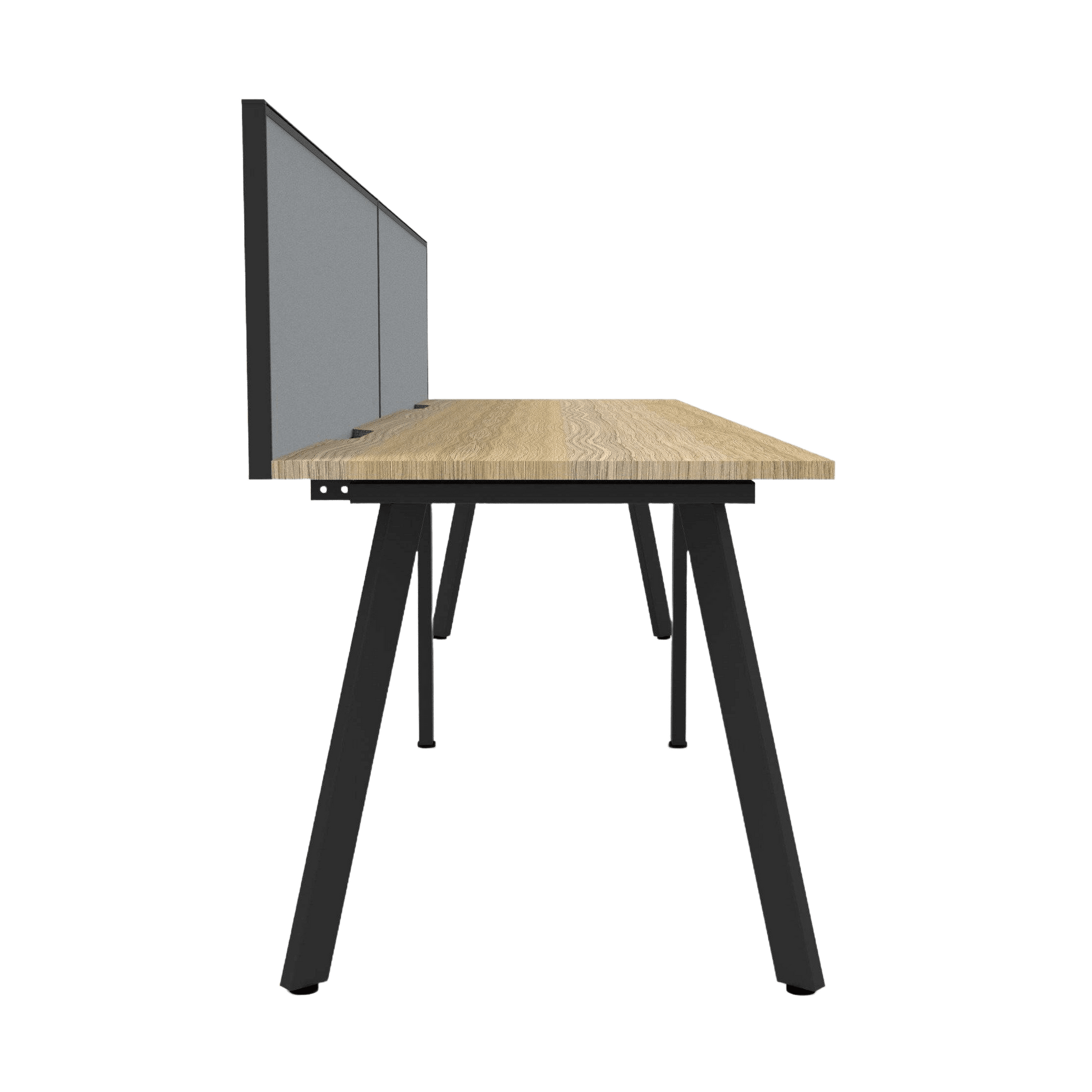 Eternity 2 Person Single Sided Workstation with Screen in Natural Oak Multi-Person Desks