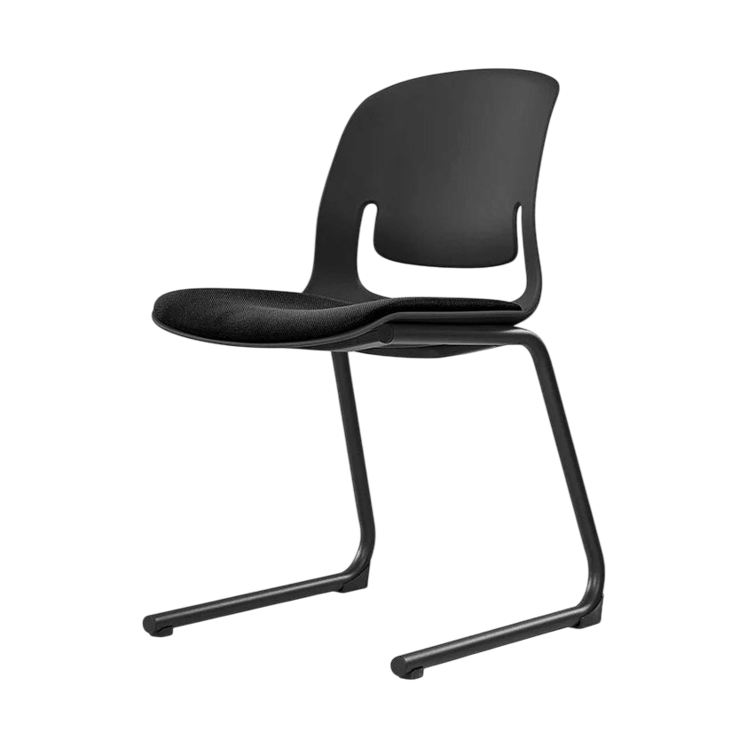 Palette Reverse Cantilever Chair Black Black PU