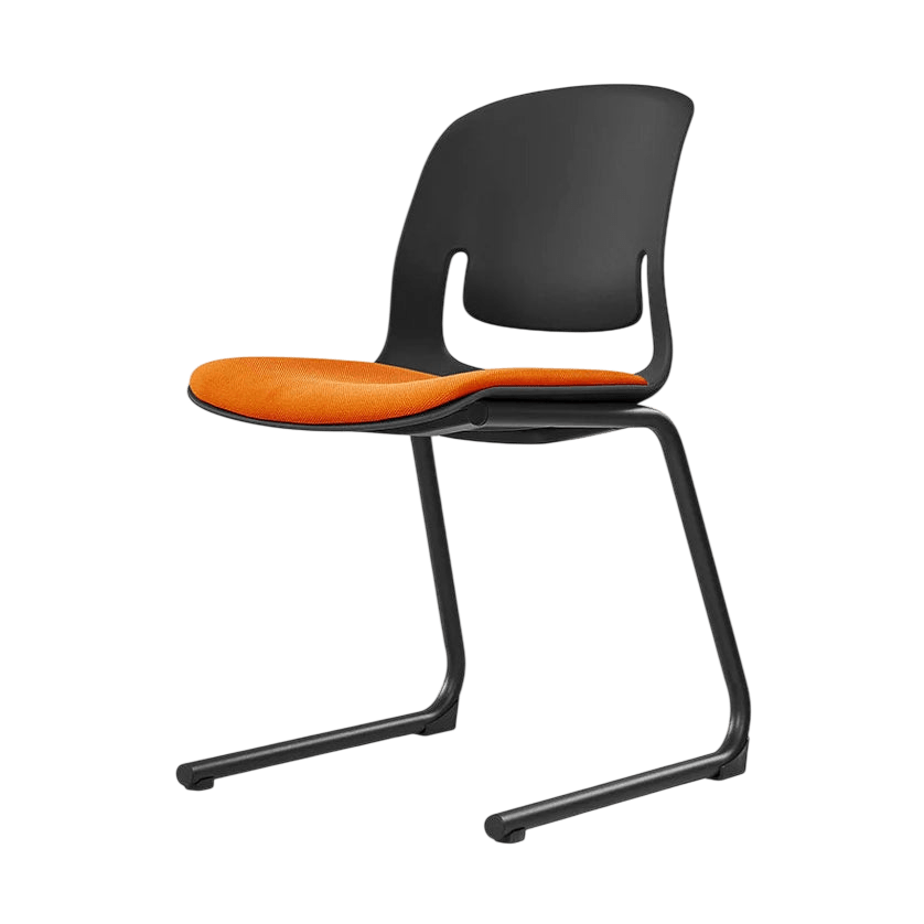 Palette Reverse Cantilever Chair Black Black PU