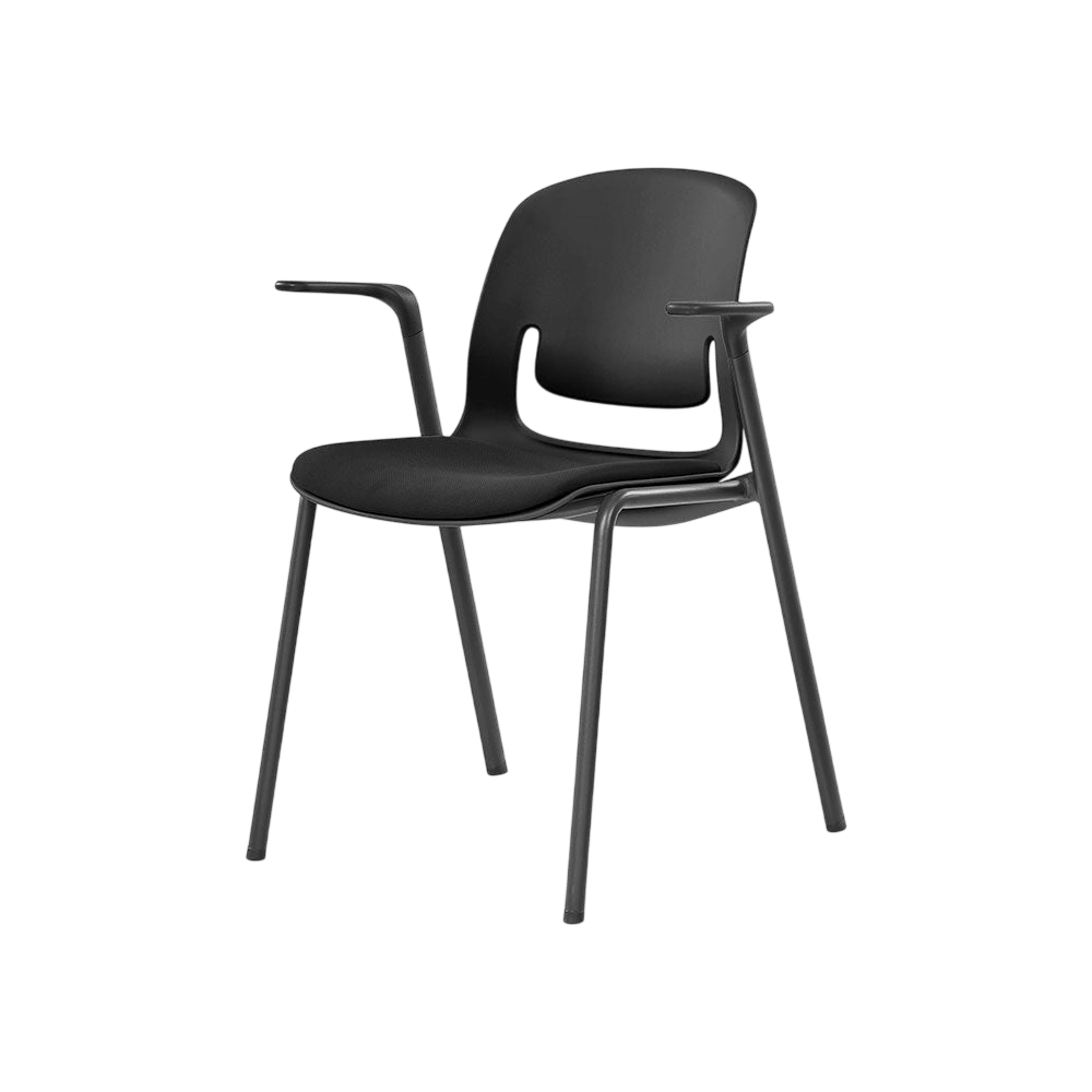 Palette Steel 4 - Leg Chair Black No Black Fabric