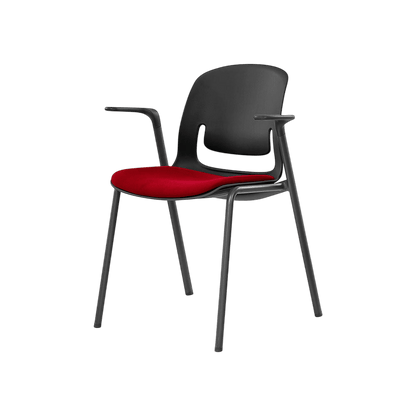 Palette Steel 4 - Leg Chair Black No Black Fabric