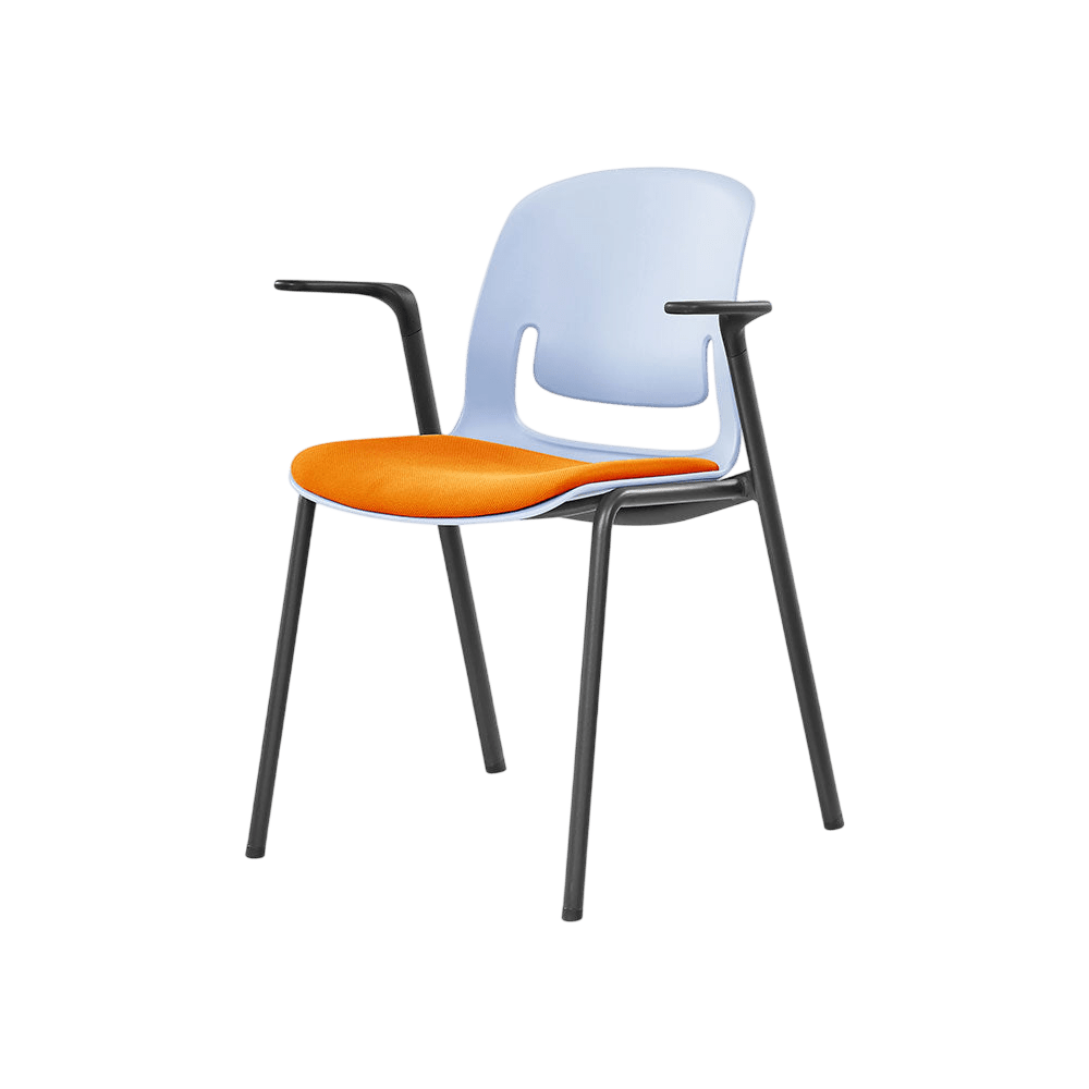 Palette Steel 4 - Leg Chair Black No Black Fabric