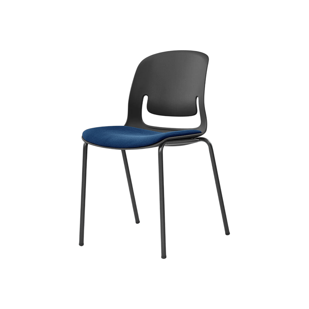 Palette Steel 4 - Leg Chair Black No Black Fabric