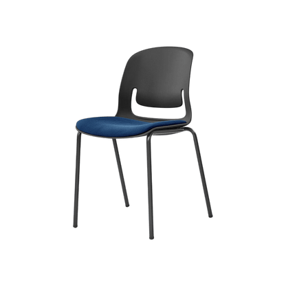 Palette Steel 4 - Leg Chair Black No Black Fabric