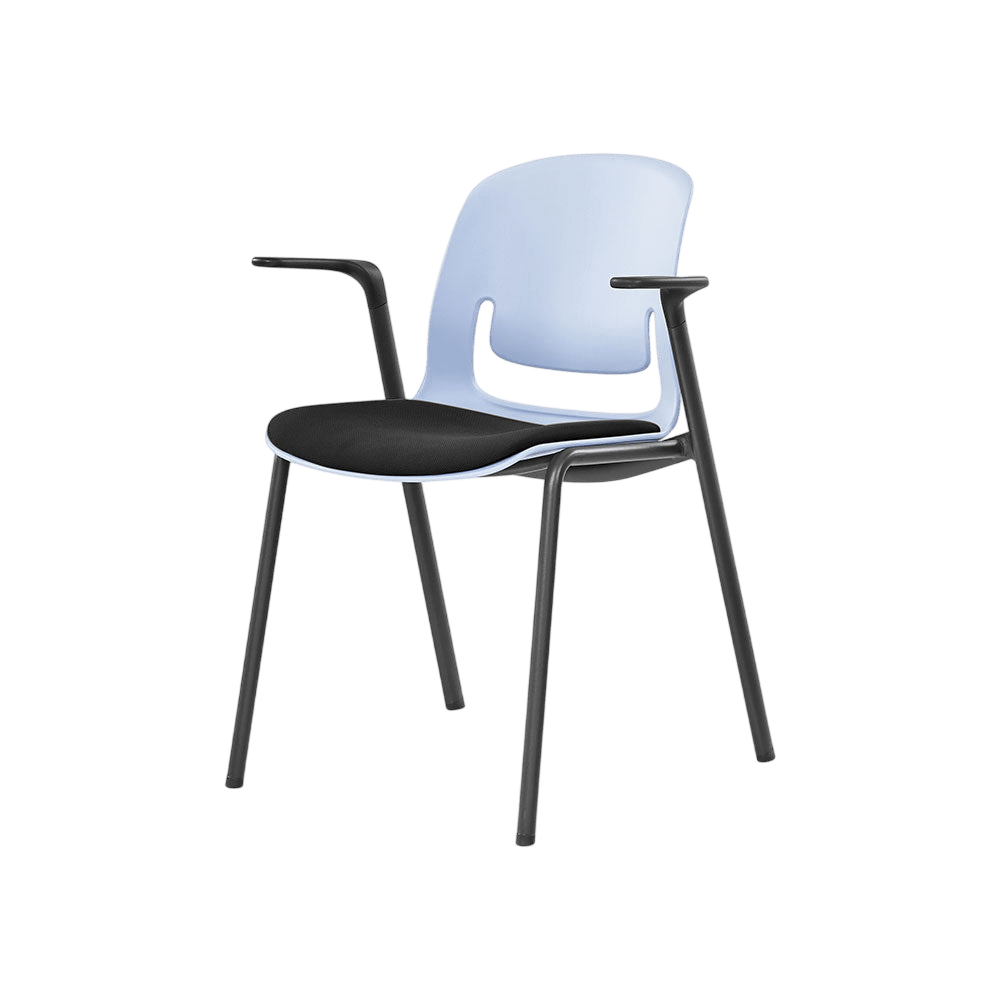 Palette Steel 4 - Leg Chair Black No Black Fabric