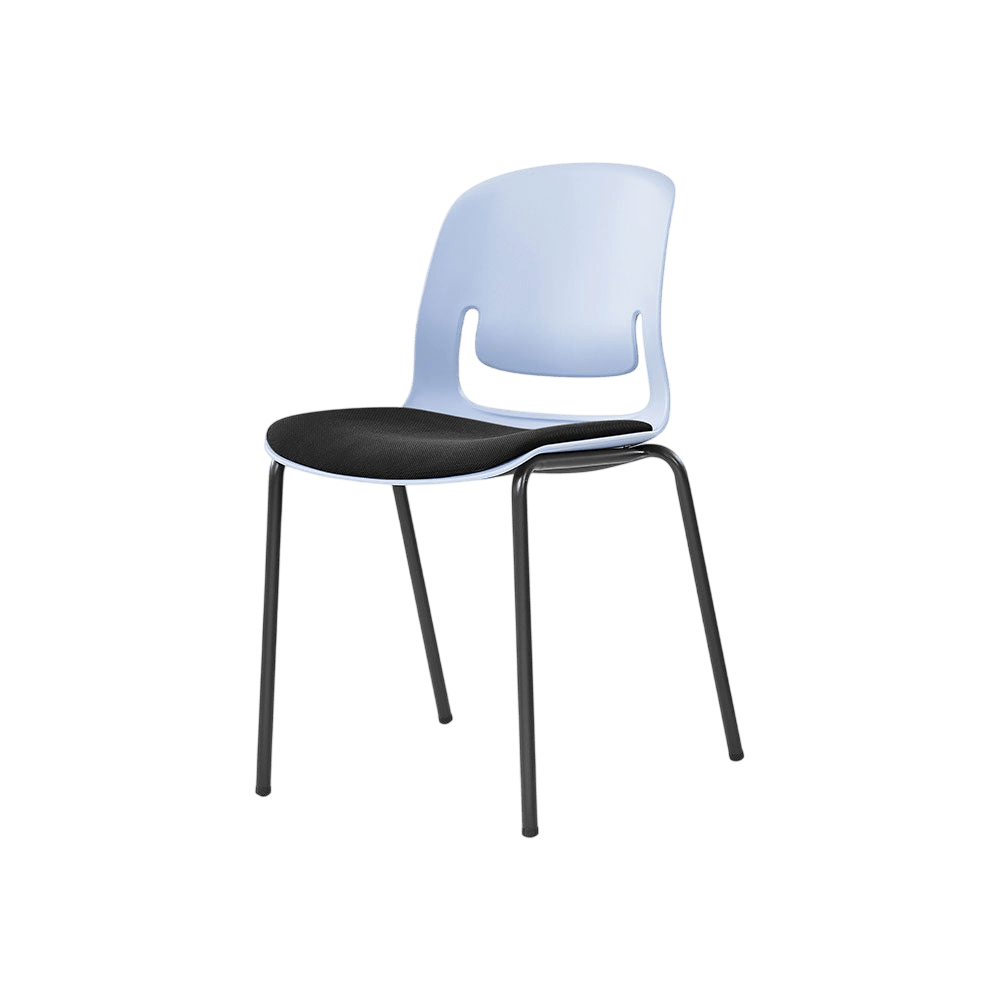Palette Steel 4 - Leg Chair Black No Black Fabric