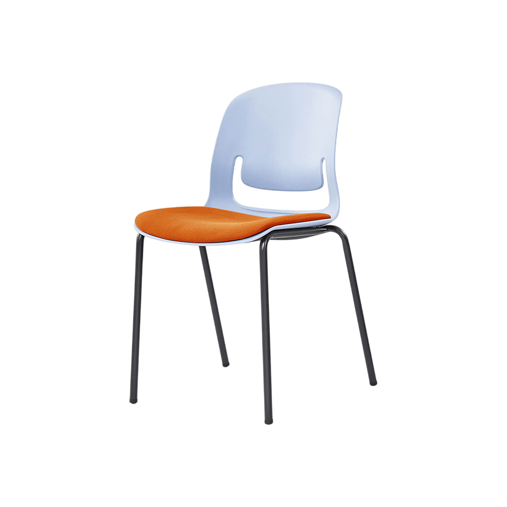 Palette Steel 4 - Leg Chair Black No Black Fabric