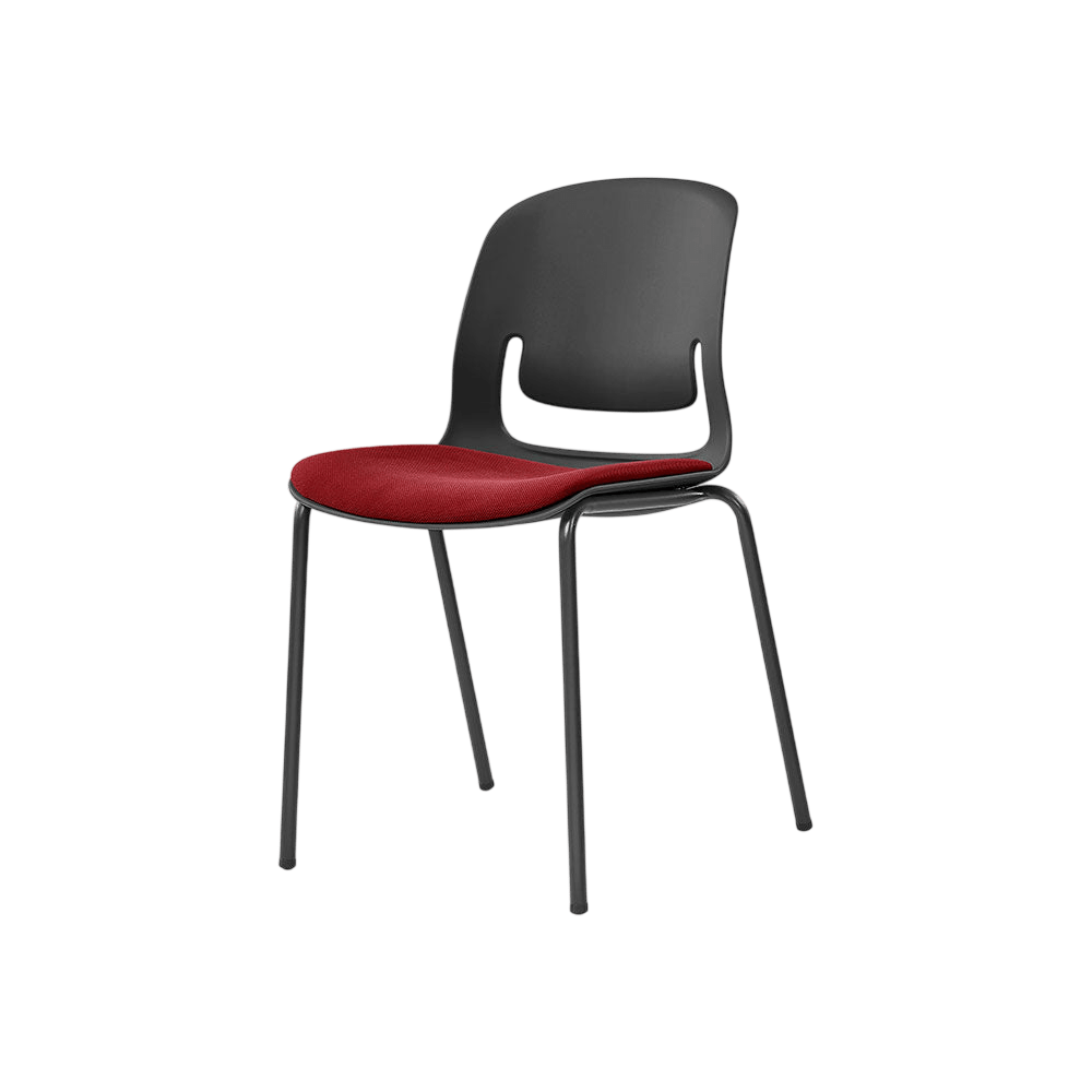 Palette Steel 4 - Leg Chair Black No Black Fabric