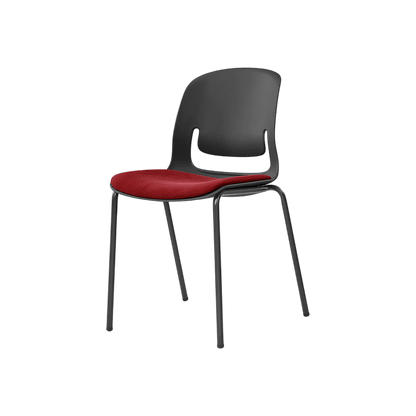 Palette Steel 4 - Leg Chair Black No Black Fabric