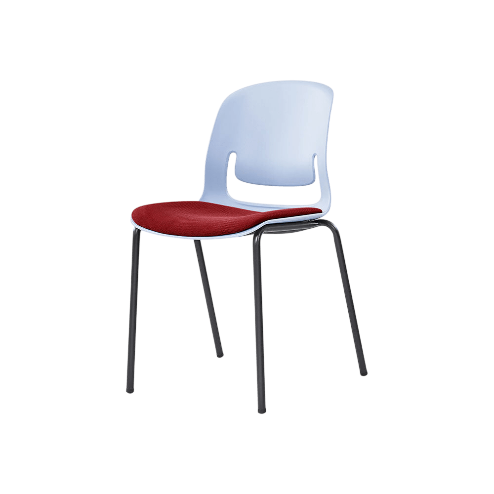 Palette Steel 4 - Leg Chair Black No Black Fabric