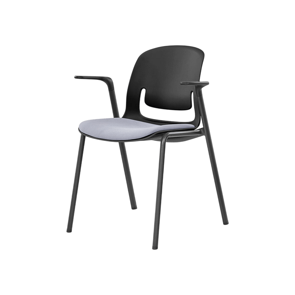 Palette Steel 4 - Leg Chair Black No Black Fabric