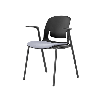 Palette Steel 4 - Leg Chair Black No Black Fabric