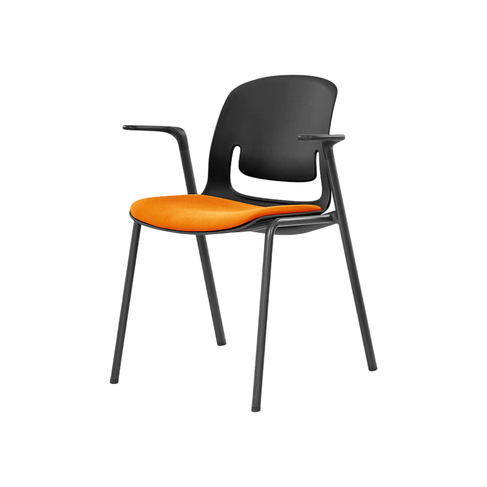 Palette Steel 4 - Leg Chair Black No Black Fabric