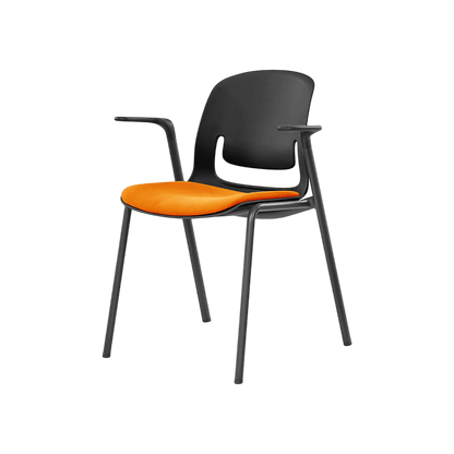 Palette Steel 4 - Leg Chair Black No Black Fabric