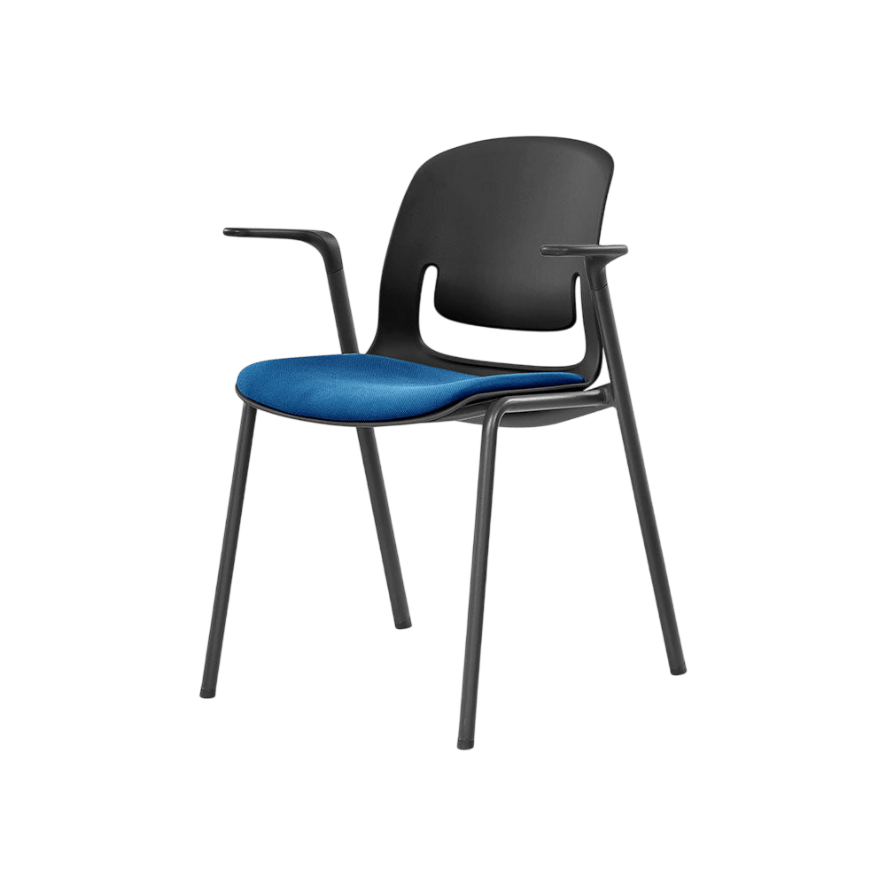 Palette Steel 4 - Leg Chair Black No Black Fabric