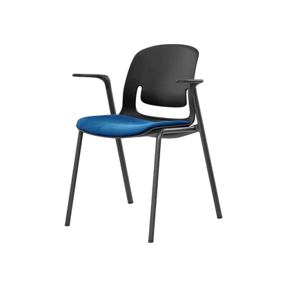Palette Steel 4 - Leg Chair Black No Black Fabric