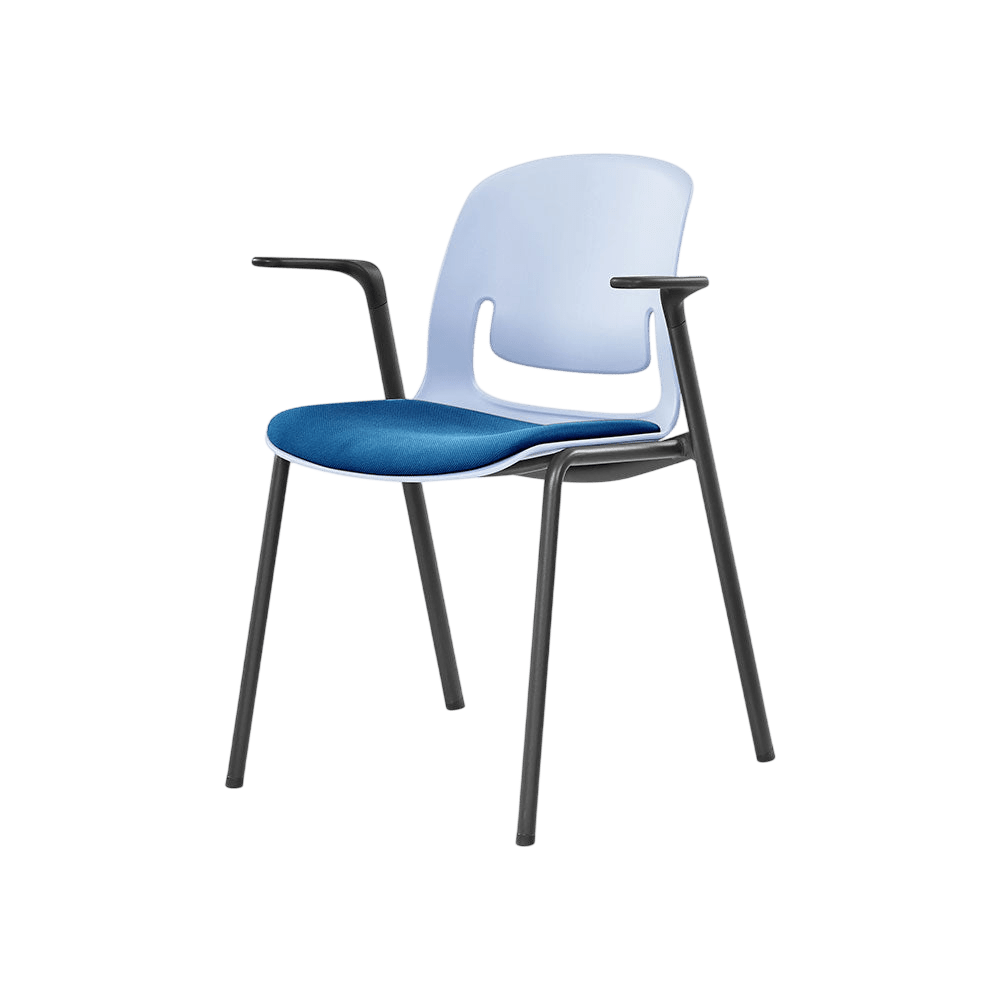 Palette Steel 4 - Leg Chair Black No Black Fabric