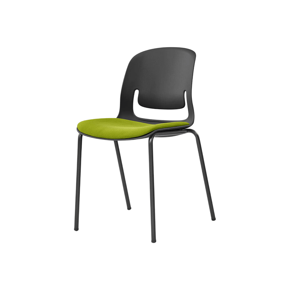 Palette Steel 4 - Leg Chair Black No Black Fabric