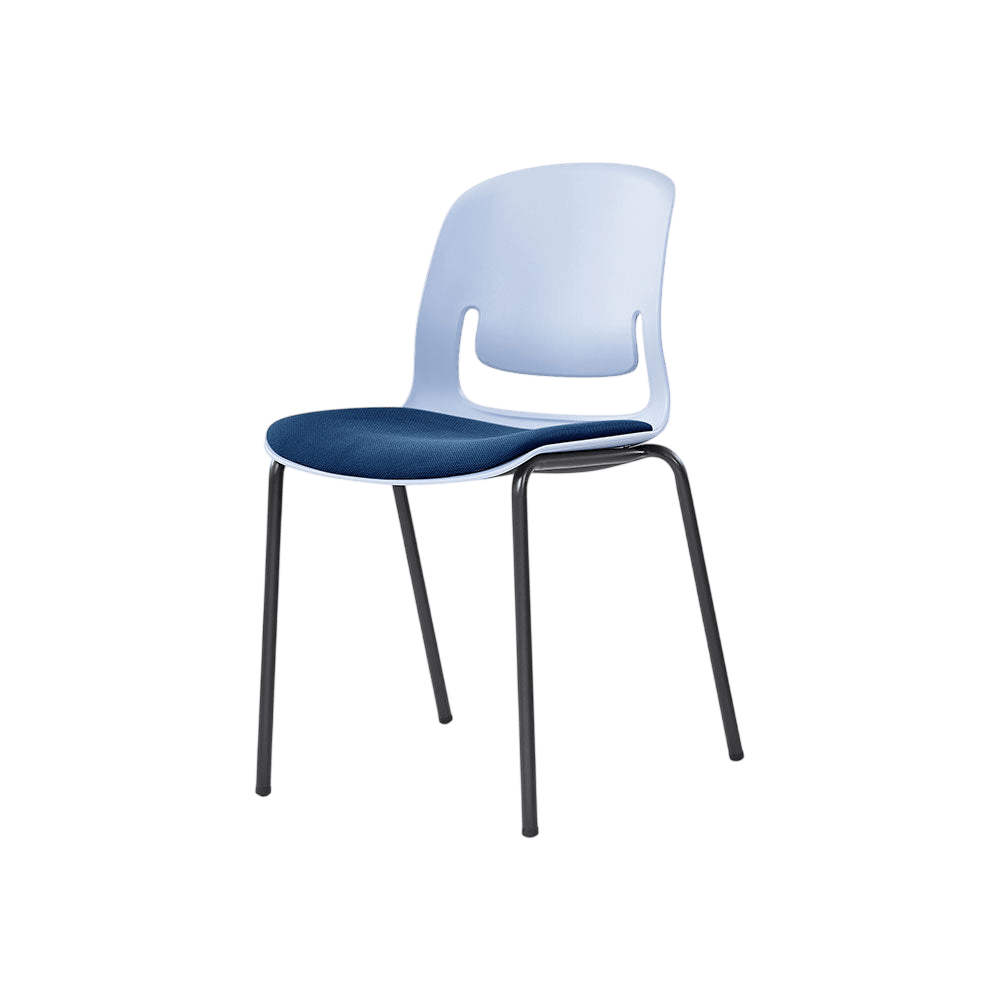Palette Steel 4 - Leg Chair Black No Black Fabric