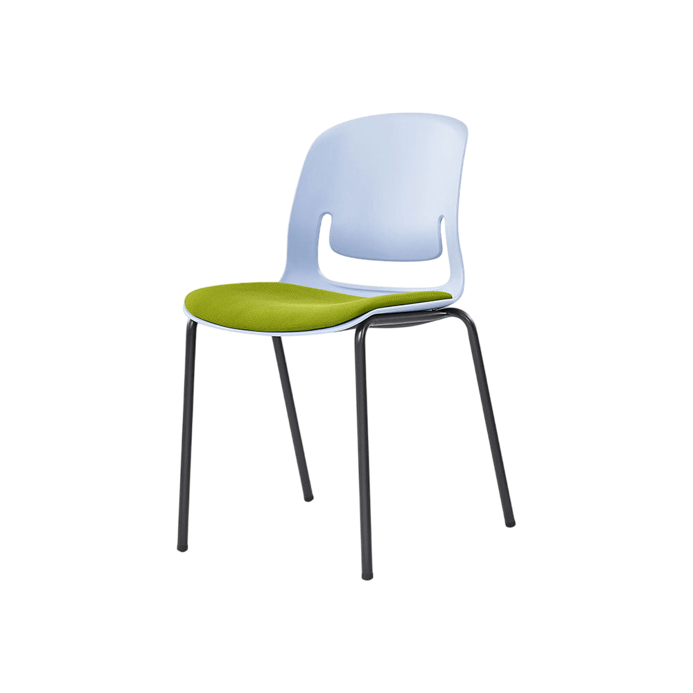 Palette Steel 4 - Leg Chair Black No Black Fabric