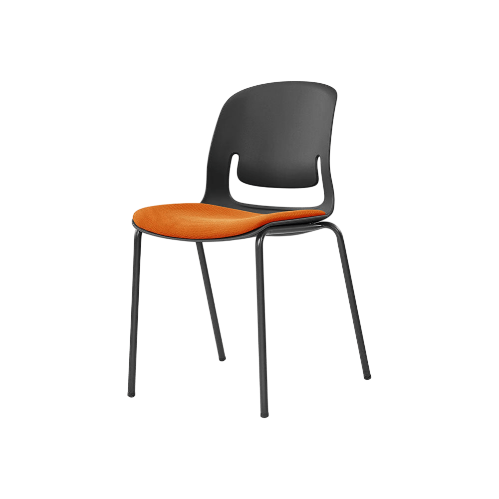 Palette Steel 4 - Leg Chair Black No Black Fabric
